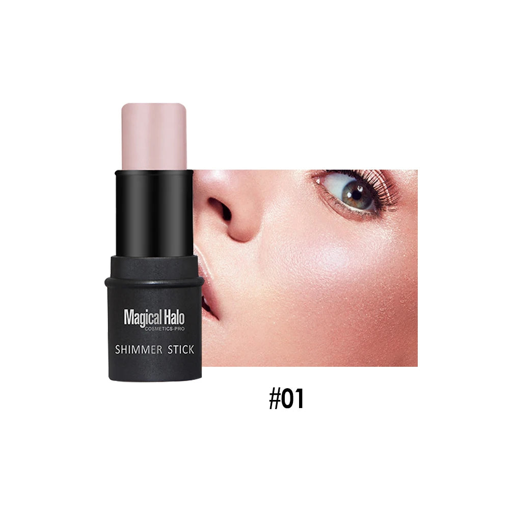 Magical Halo Highlighter Stick Makeup Glitter Contouring Bronzer for Face Shimmer Powder Highlight Corrector Contour Illuminator
