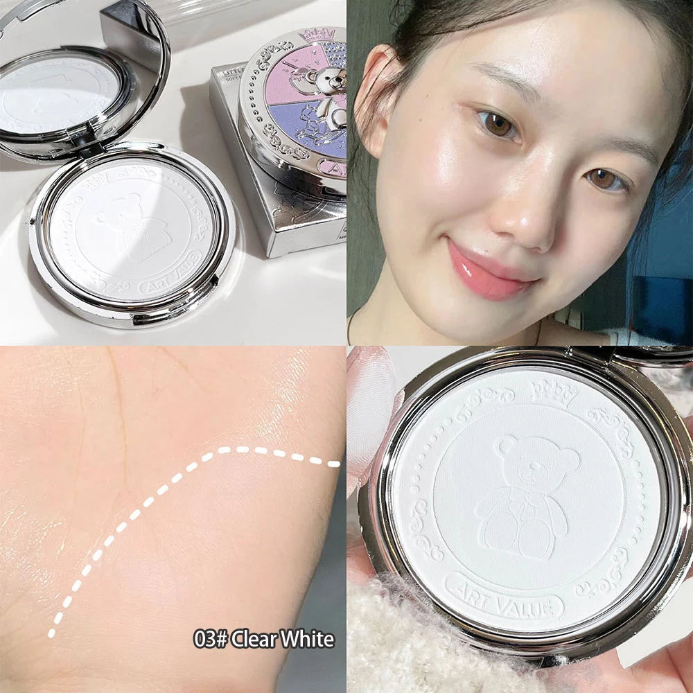 3 Color Natural Pink Loose Powder Oil Control Waterproof Mineral Face Pressed Makeup Powder Cosmetic Long Lasting Setting Powder