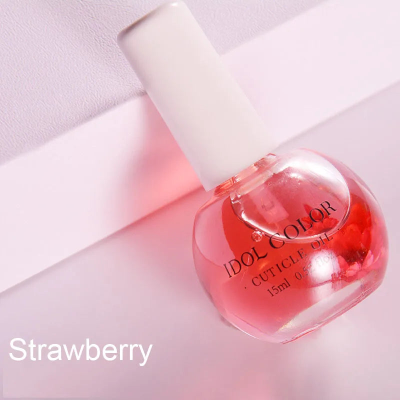 15ML Nail Cuticle Oil Dried Flowers Nourishment Oil for Dead Skin Products Nail Edge Oil Manicure Care Tools Nail Repair 8 Color