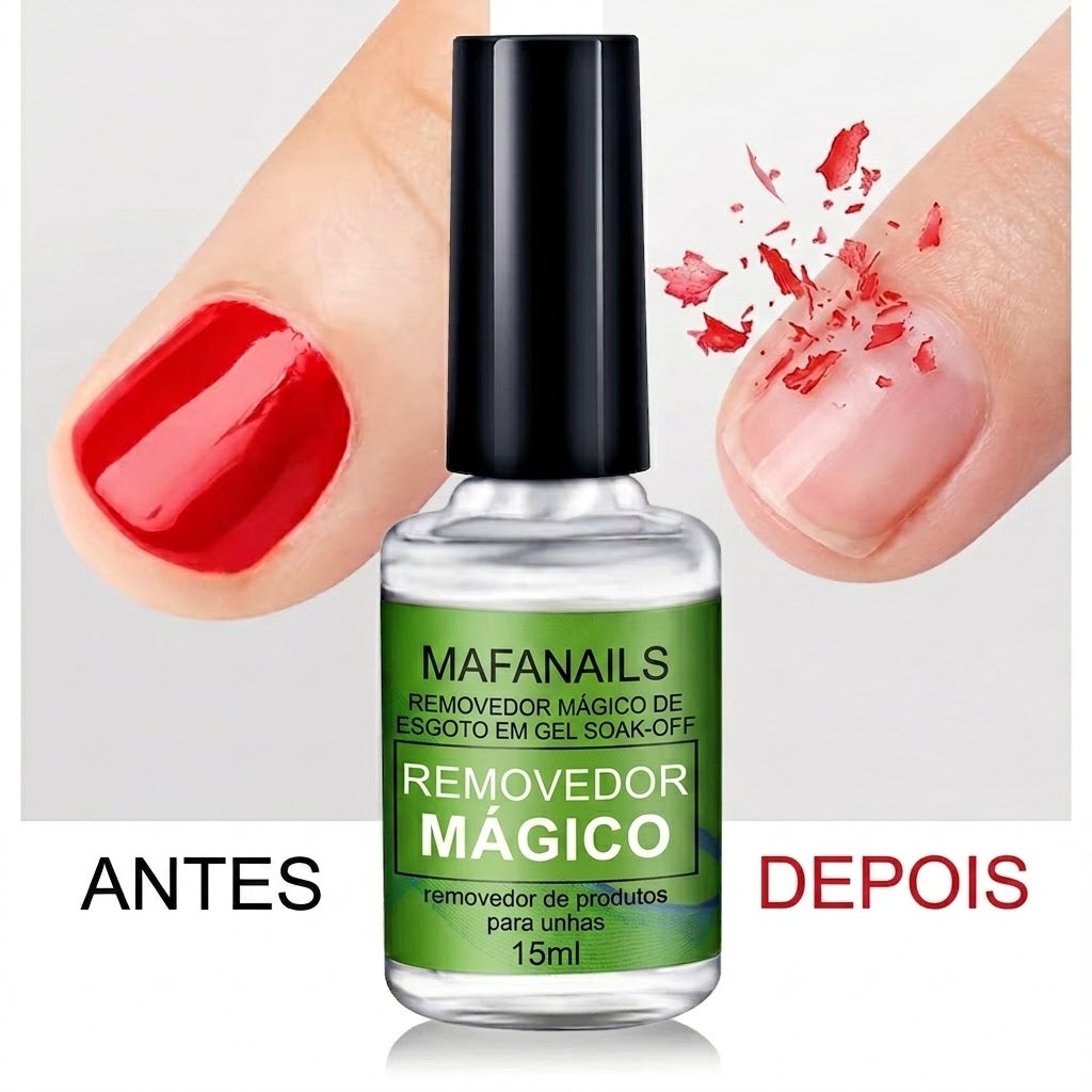 Removedor de Esmalte em Gel de 15ml, Soak-Off, Remove o Esmalte em Gel de Forma Rápida e Fácil em 3 Minutos, 0.5Fl.Oz, Profissional, Não Irritante