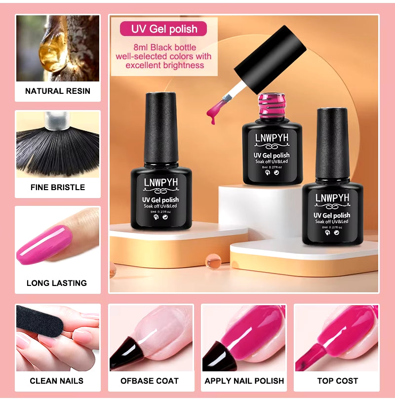 Gel Nail Polish Kit with UV Nail Lamp Electric Nail Drill Machine Soak off Gel Nail Kit Base&Top Coat Gel Polish Nail Tools Set