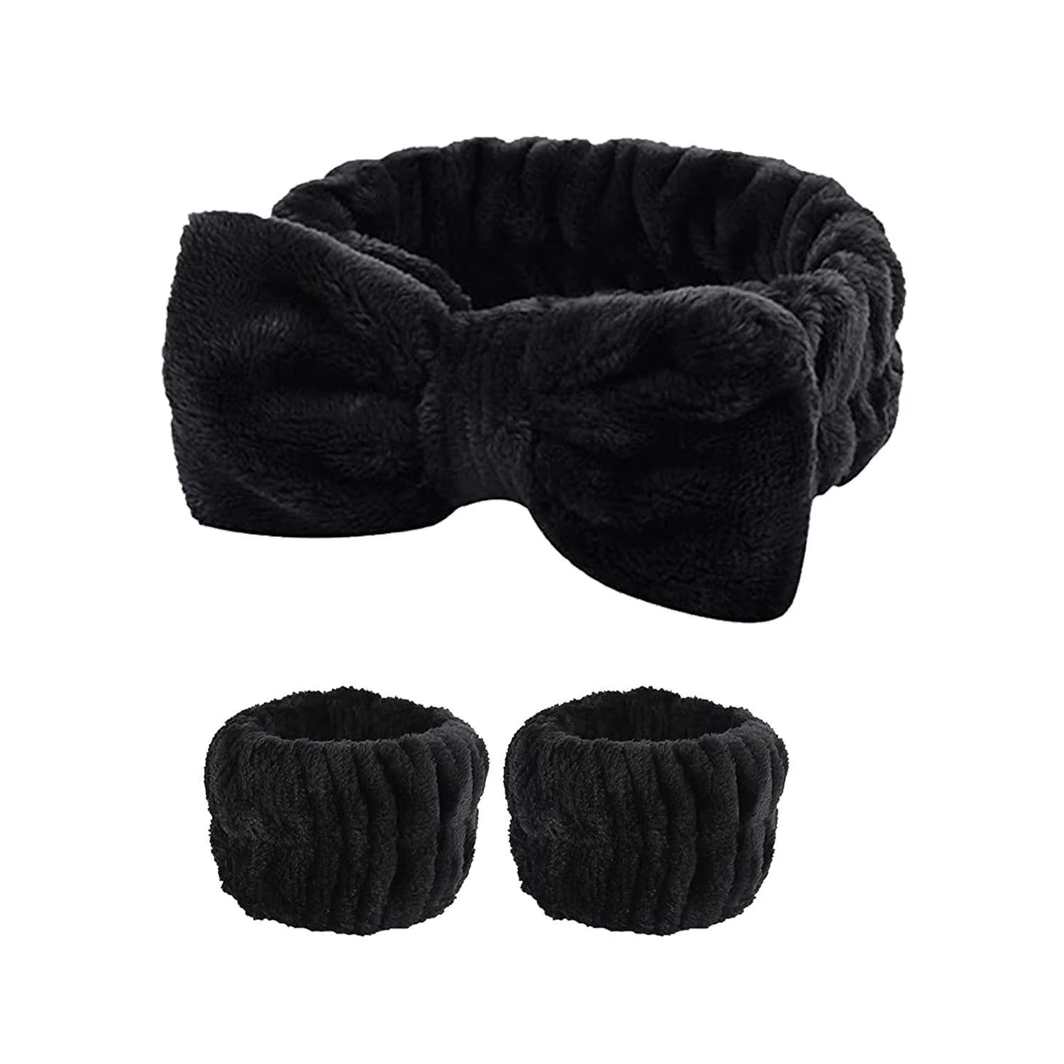 3Pcs Wash Face Wristband Headband Set Skin Care Spa Water Absorption Wristbands Women Girls Sweatbands Bathroom Accessories