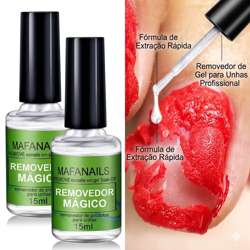 Removedor de Esmalte em Gel de 15ml, Soak-Off, Remove o Esmalte em Gel de Forma Rápida e Fácil em 3 Minutos, 0.5Fl.Oz, Profissional, Não Irritante
