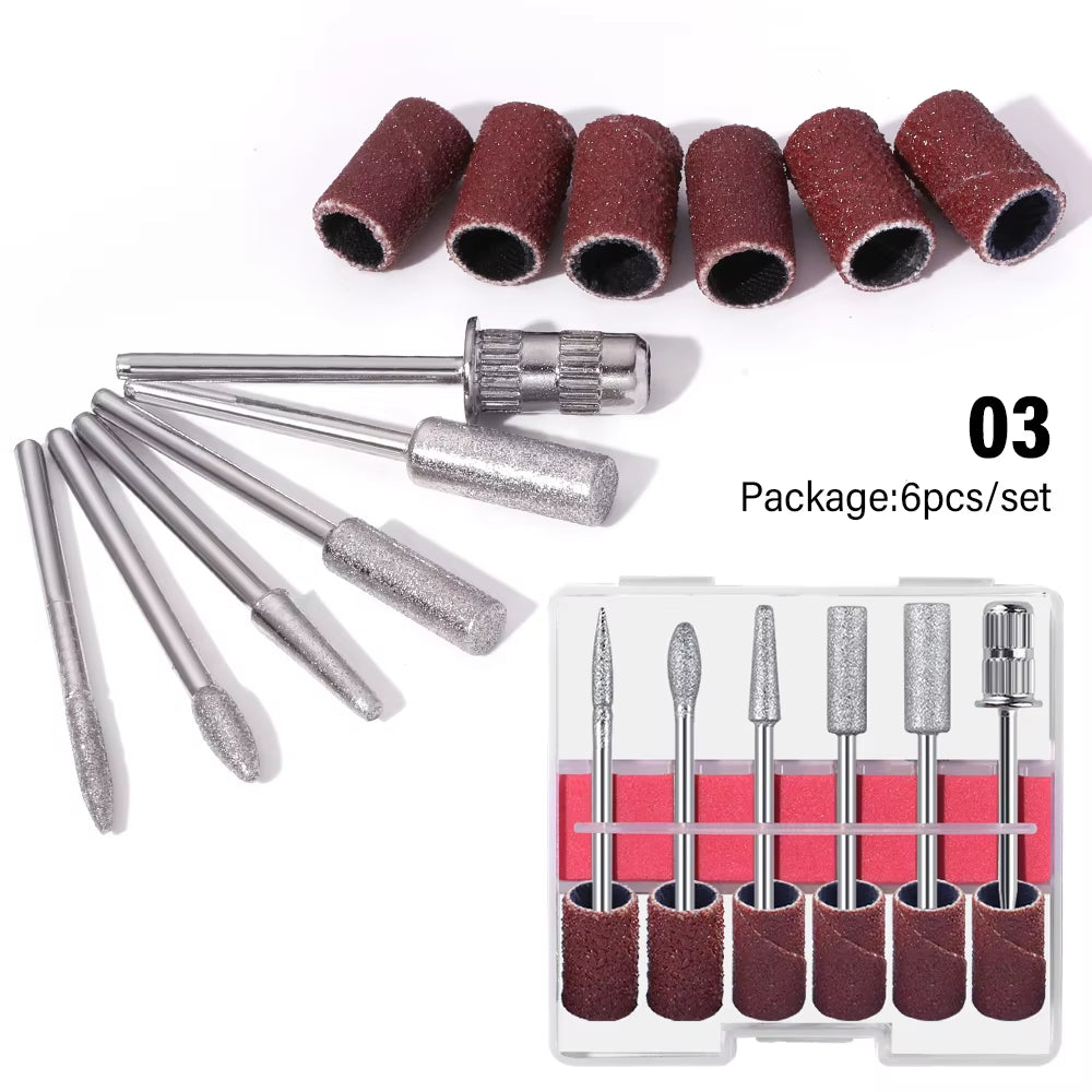LINMANDA Nail Drill Bits Gel Nail File Bits Cuticle Remover Nail Bits with Case Nail Drill Accessories Nail Art Supplies