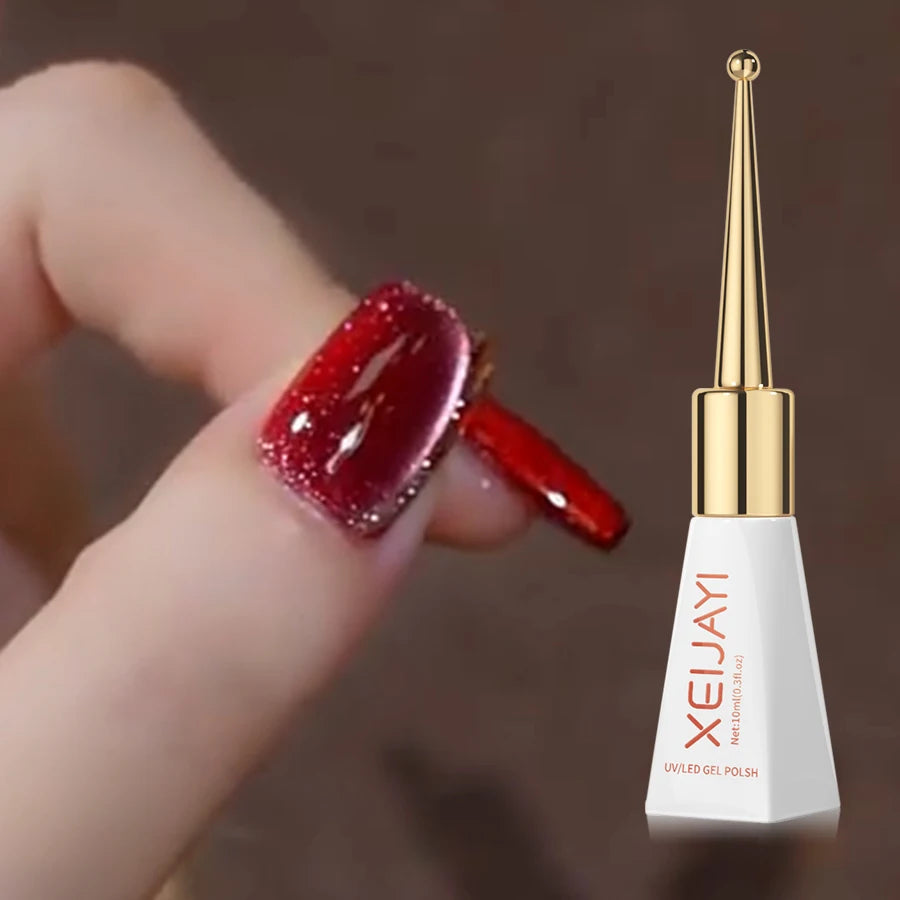 1Pc 10Ml Chili Peppers Magnetic Cat Eye Chrome Nail Powder Chameleon Metallic Nail Art Glitter Powder for Gel Polish DIY Home Na