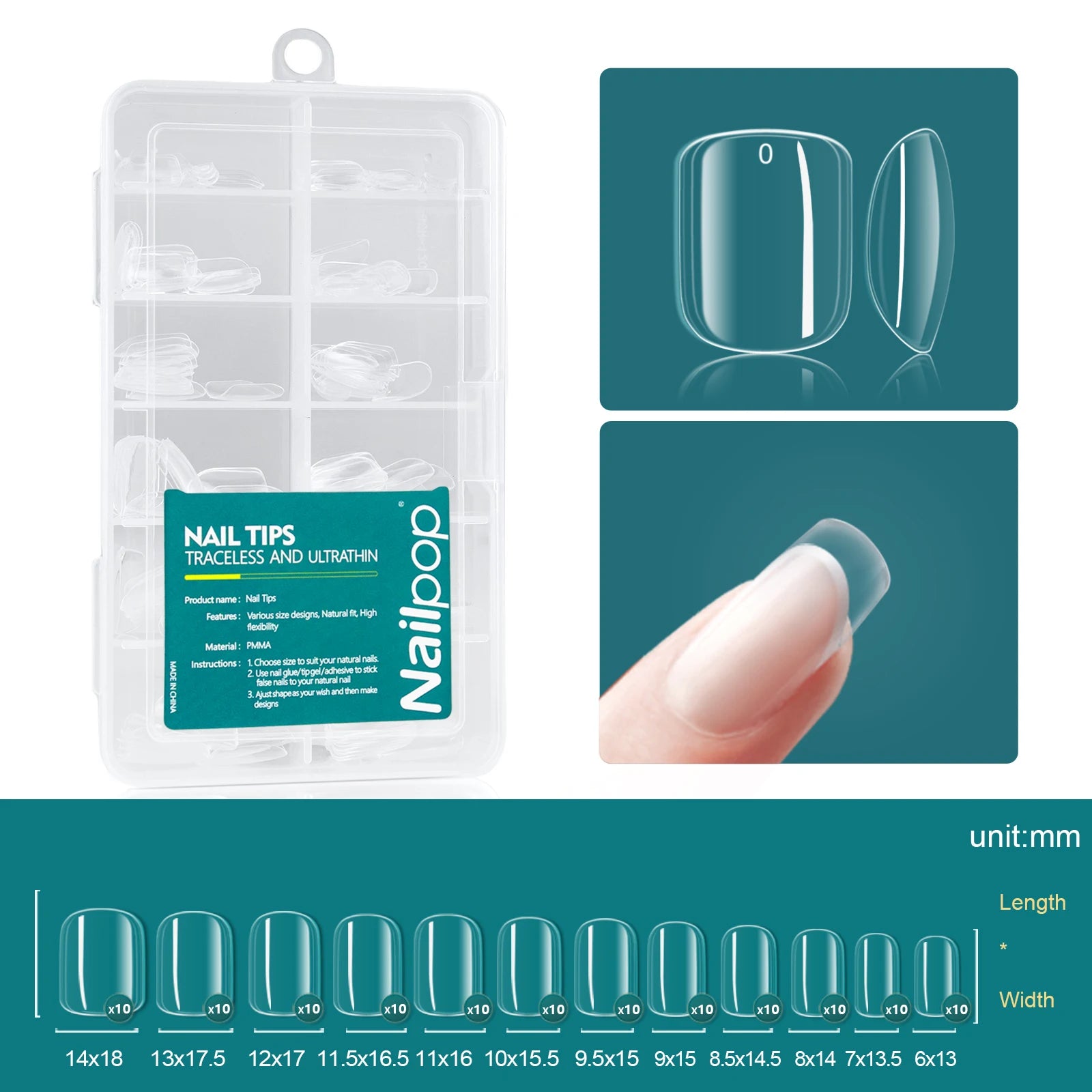 120Pcs/Box Gel X Nail Tips Medium Short Shape Almond/Square/Soft Gel Nail Tips False Nails Soak off Easy Nail Extensions