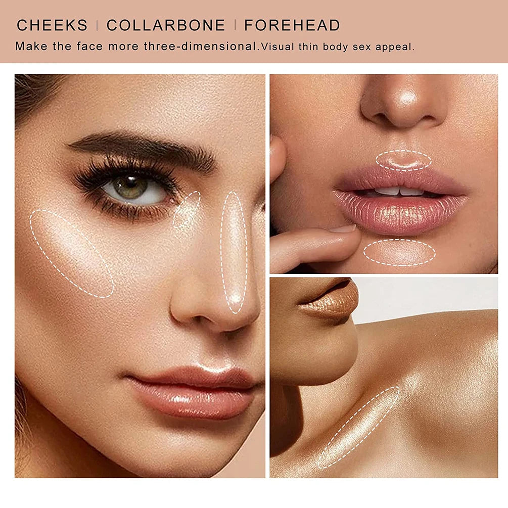 Magical Halo Highlighter Stick Makeup Glitter Contouring Bronzer for Face Shimmer Powder Highlight Corrector Contour Illuminator