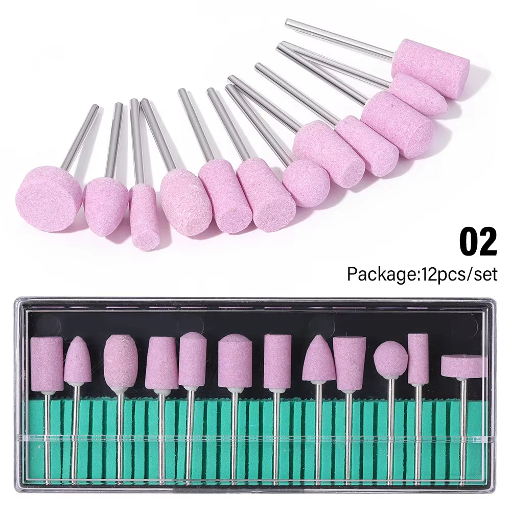 LINMANDA Nail Drill Bits Gel Nail File Bits Cuticle Remover Nail Bits with Case Nail Drill Accessories Nail Art Supplies