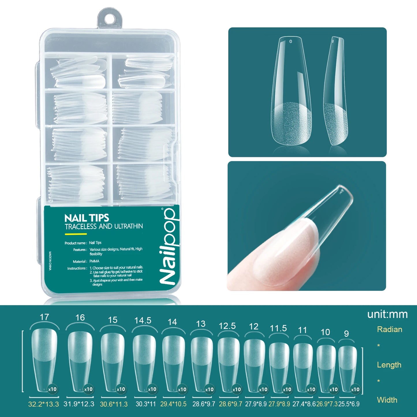 120Pcs/Box Gel X Nail Tips Medium Short Shape Almond/Square/Soft Gel Nail Tips False Nails Soak off Easy Nail Extensions