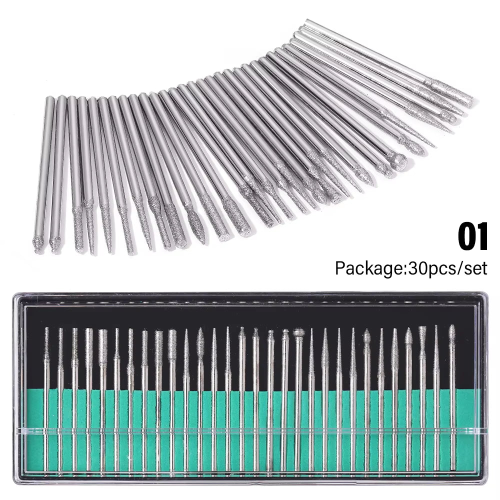 LINMANDA Nail Drill Bits Gel Nail File Bits Cuticle Remover Nail Bits with Case Nail Drill Accessories Nail Art Supplies