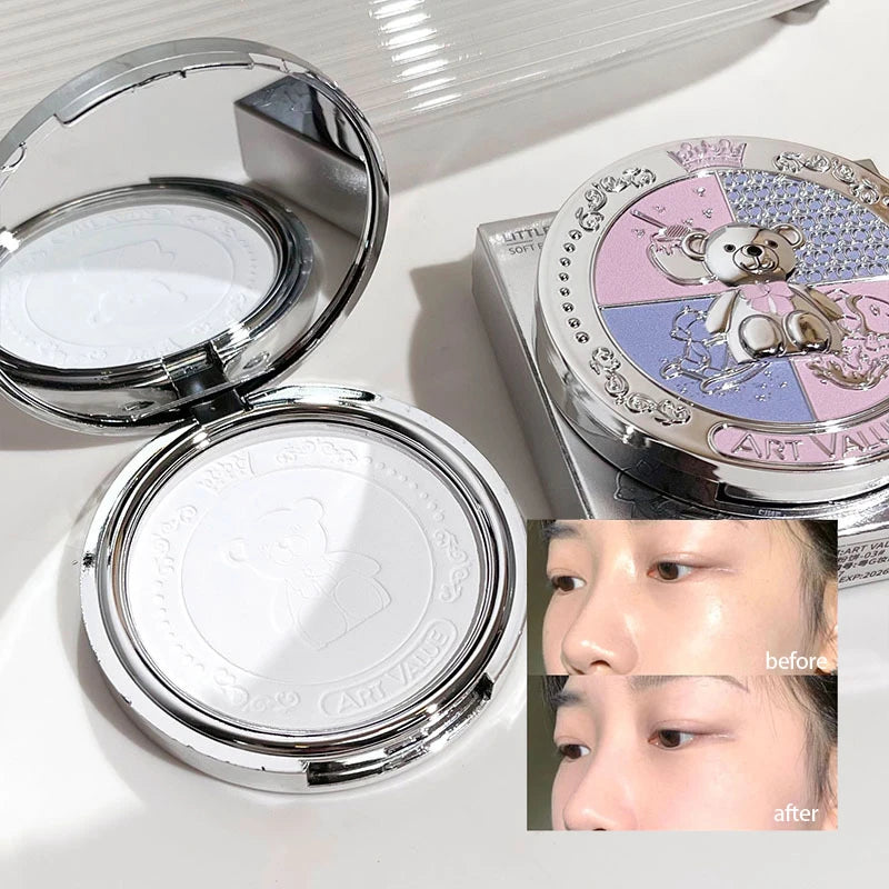 3 Color Natural Pink Loose Powder Oil Control Waterproof Mineral Face Pressed Makeup Powder Cosmetic Long Lasting Setting Powder