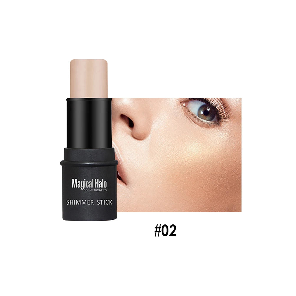 Magical Halo Highlighter Stick Makeup Glitter Contouring Bronzer for Face Shimmer Powder Highlight Corrector Contour Illuminator