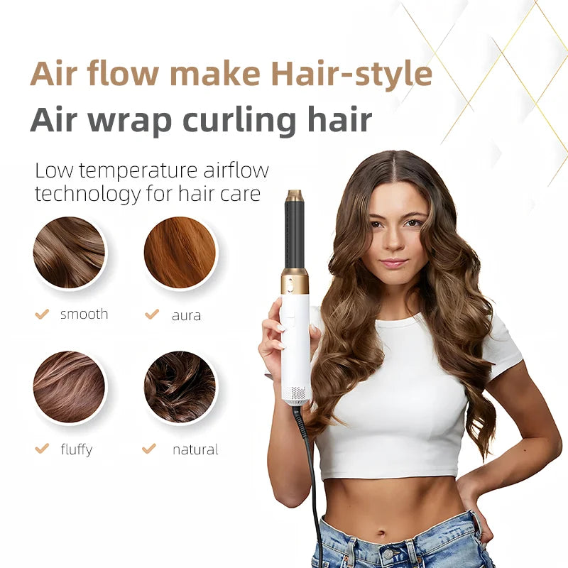 5 in 1 Hair Dryer Hot Comb Set Professional Curling Iron Hair Straightener Styling Tool for Airwrap Hair Dryer Household