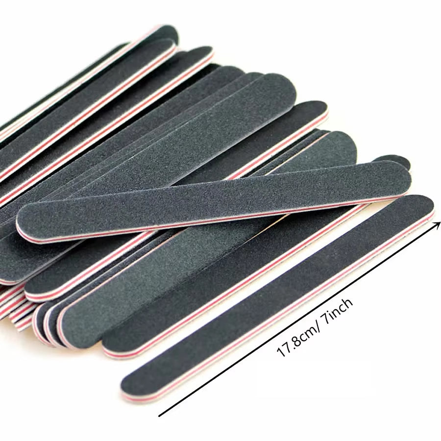 5Pcs Emery Board Nail Files, Straight Sandpaper Files for Nail Art DIY Manicure