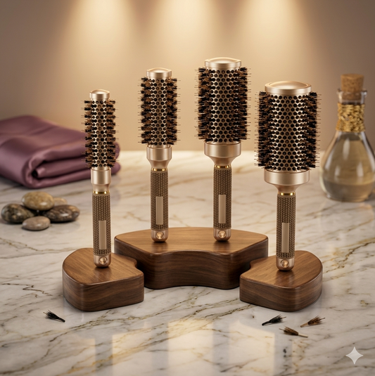 Kit Profissional de Escovas de Cabelo Redondas (4 Peças)