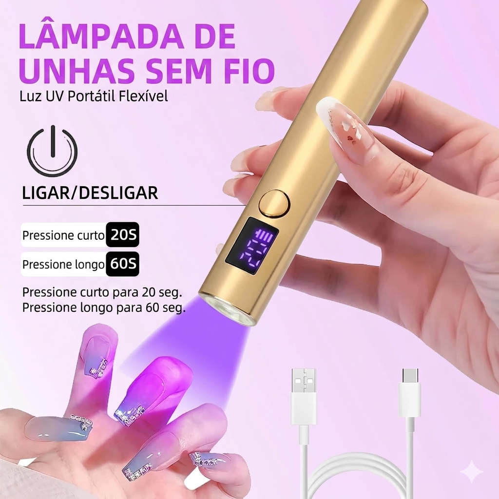 Mini Lâmpada UV LED Portátil para Unhas