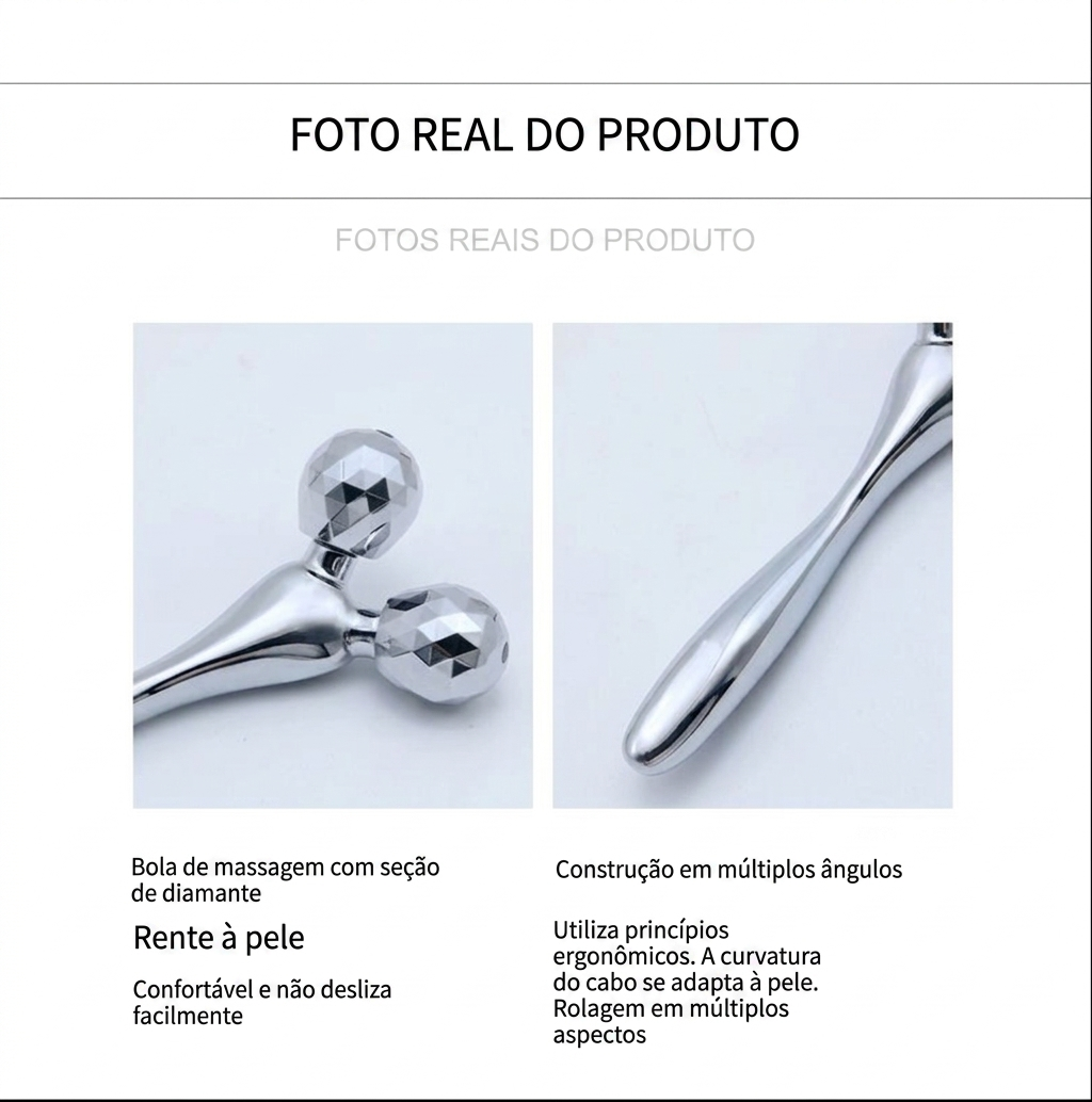 Massageador Facial e Corporal Roller 3D