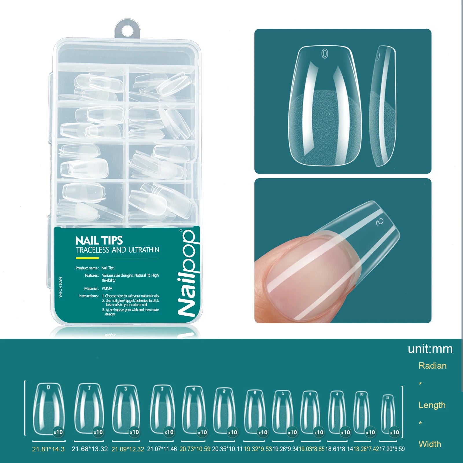 120Pcs/Box Gel X Nail Tips Medium Short Shape Almond/Square/Soft Gel Nail Tips False Nails Soak off Easy Nail Extensions
