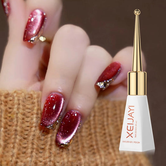 1Pc 10Ml Chili Peppers Magnetic Cat Eye Chrome Nail Powder Chameleon Metallic Nail Art Glitter Powder for Gel Polish DIY Home Na
