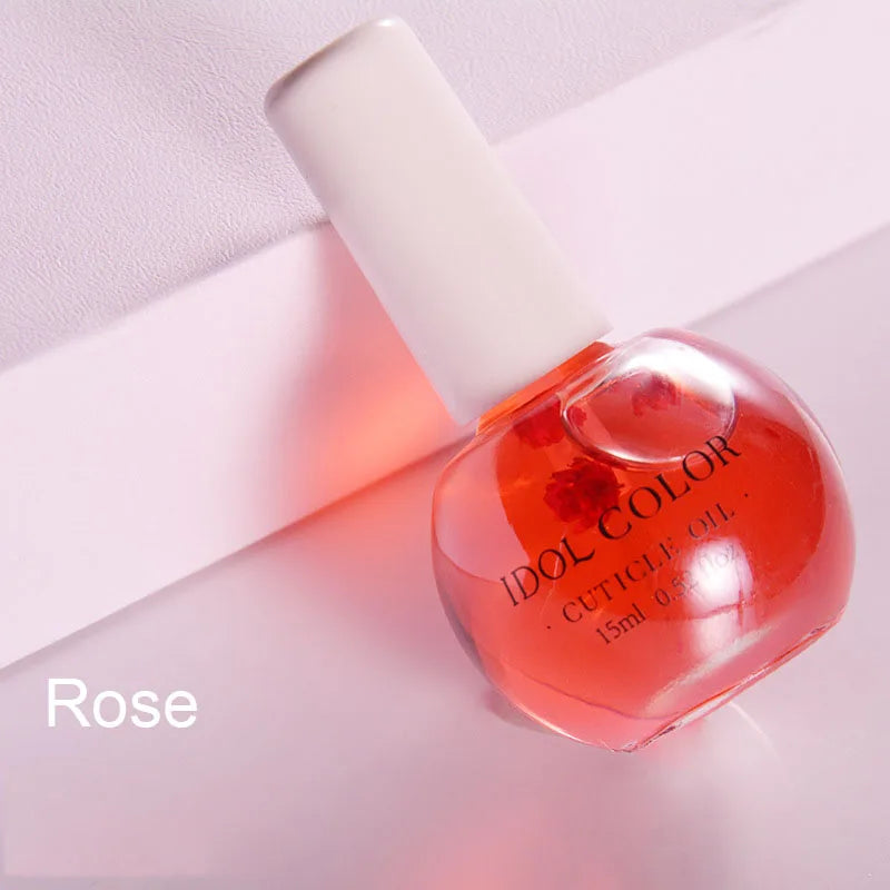 15ML Nail Cuticle Oil Dried Flowers Nourishment Oil for Dead Skin Products Nail Edge Oil Manicure Care Tools Nail Repair 8 Color