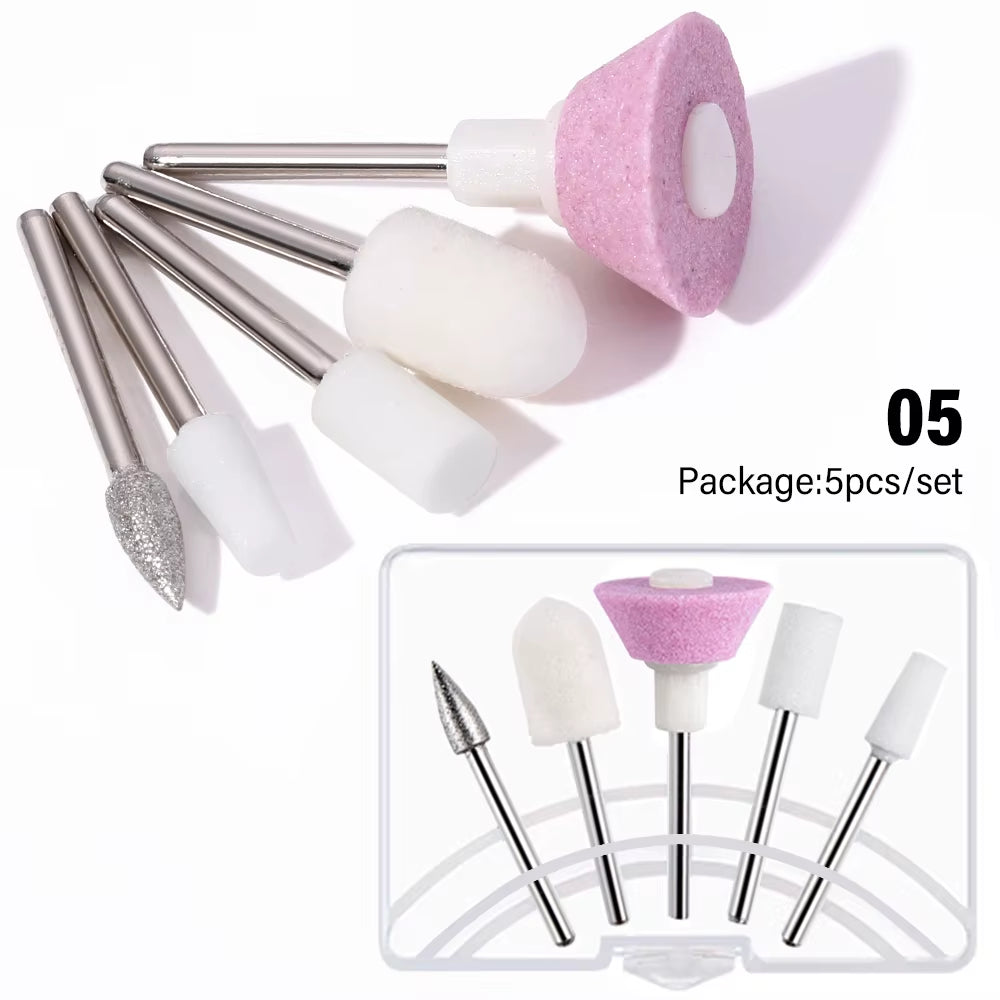 LINMANDA Nail Drill Bits Gel Nail File Bits Cuticle Remover Nail Bits with Case Nail Drill Accessories Nail Art Supplies