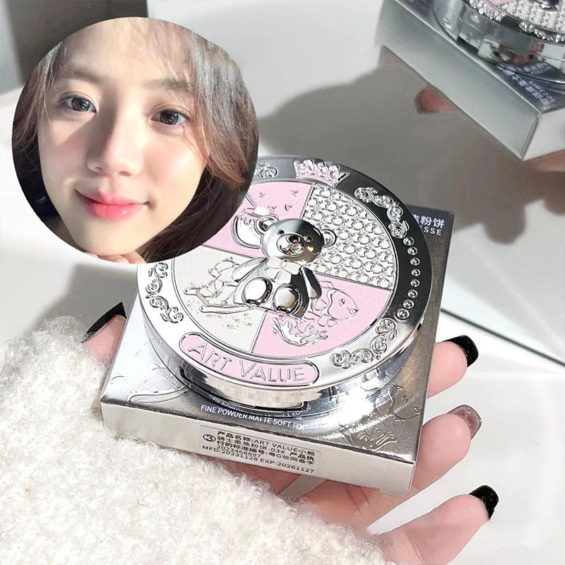 3 Color Natural Pink Loose Powder Oil Control Waterproof Mineral Face Pressed Makeup Powder Cosmetic Long Lasting Setting Powder