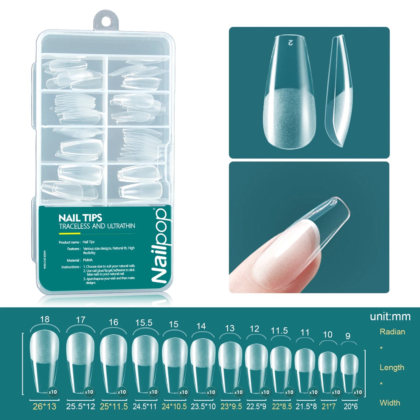 120Pcs/Box Gel X Nail Tips Medium Short Shape Almond/Square/Soft Gel Nail Tips False Nails Soak off Easy Nail Extensions