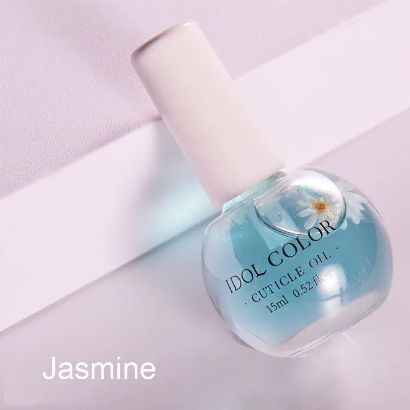 15ML Nail Cuticle Oil Dried Flowers Nourishment Oil for Dead Skin Products Nail Edge Oil Manicure Care Tools Nail Repair 8 Color