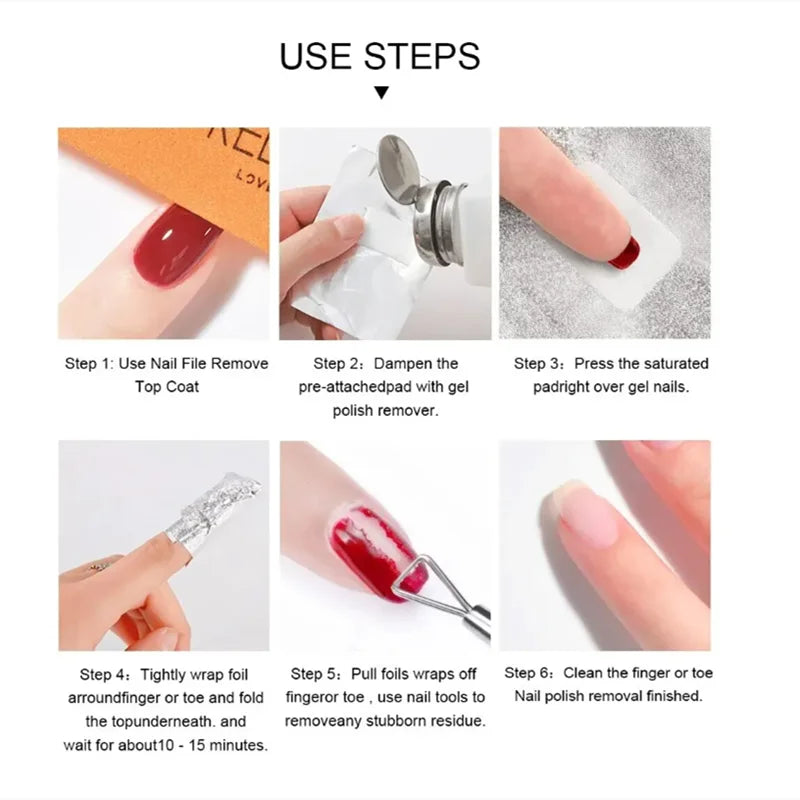 100Pcs Bag Aluminum Foil Nail Polish Immersion Nail Polish Nail Removal Wrap Nail Towel Gel Nail Polish Remover Nail Polish Tool