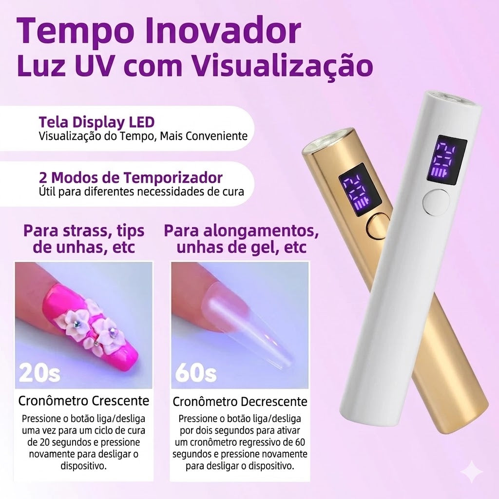 Mini Lâmpada UV LED Portátil para Unhas