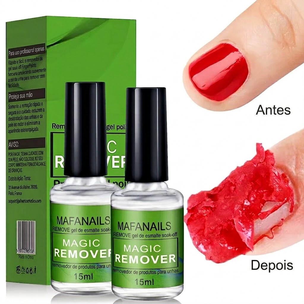 Removedor de Esmalte em Gel de 15ml, Soak-Off, Remove o Esmalte em Gel de Forma Rápida e Fácil em 3 Minutos, 0.5Fl.Oz, Profissional, Não Irritante