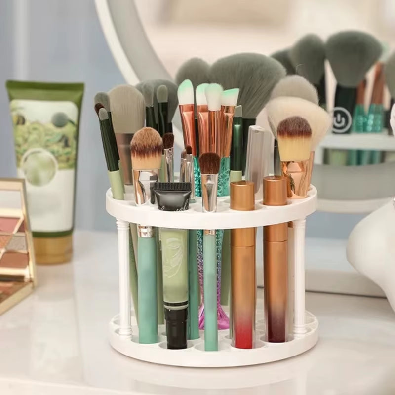 Stay Organized! Rotating Makeup Brush Holder with 45 Holes - Keeps All Your Brushes in Sight & Reach