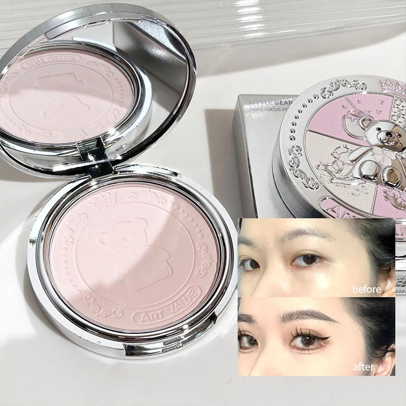 3 Color Natural Pink Loose Powder Oil Control Waterproof Mineral Face Pressed Makeup Powder Cosmetic Long Lasting Setting Powder